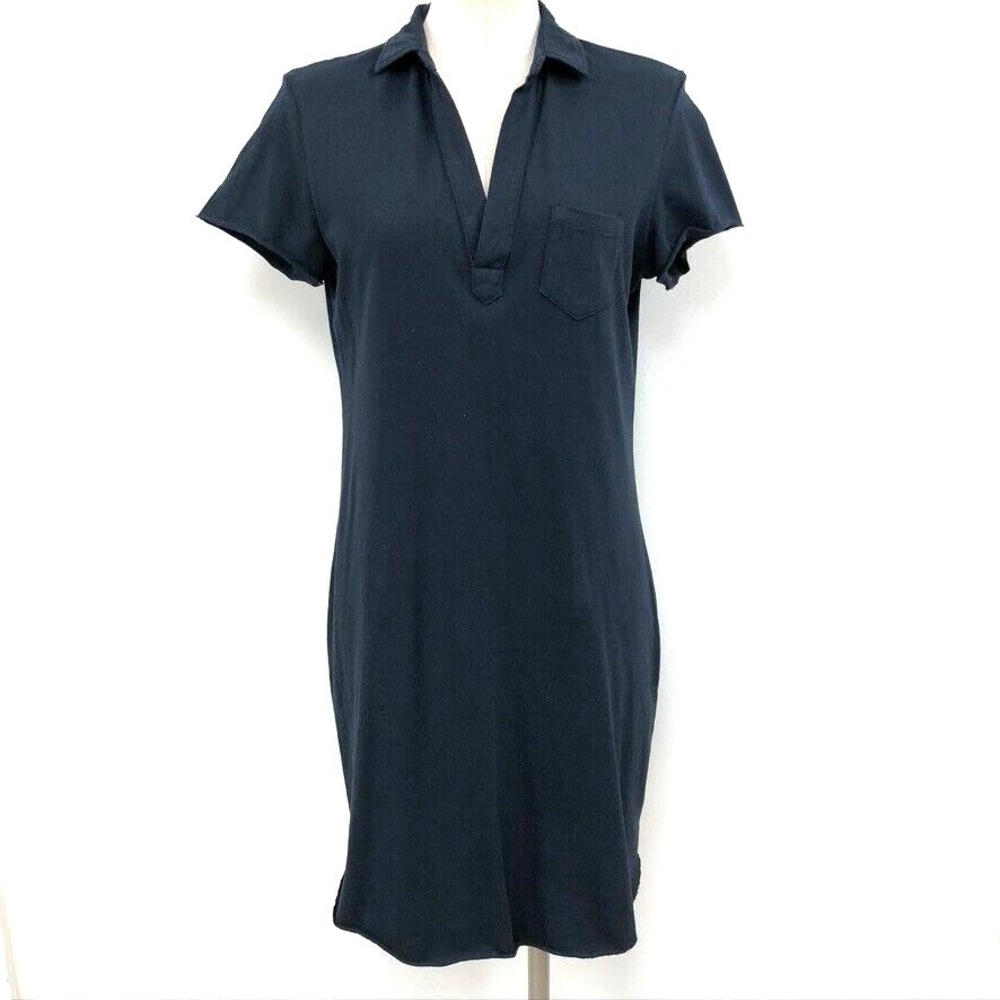 Frank & Eileen Lauren Polo Dress Womens Small Black Short Sleeve‎ Minimalist